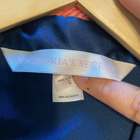 Victoria’s Secret- Large- Navy Blue, 100% Polyester long night gown w buttons - Picture 3 of 3